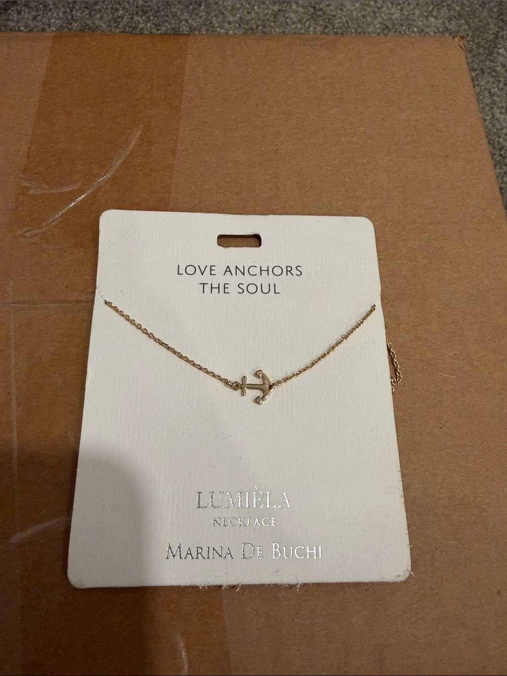Gold Anchor Pendant Necklace